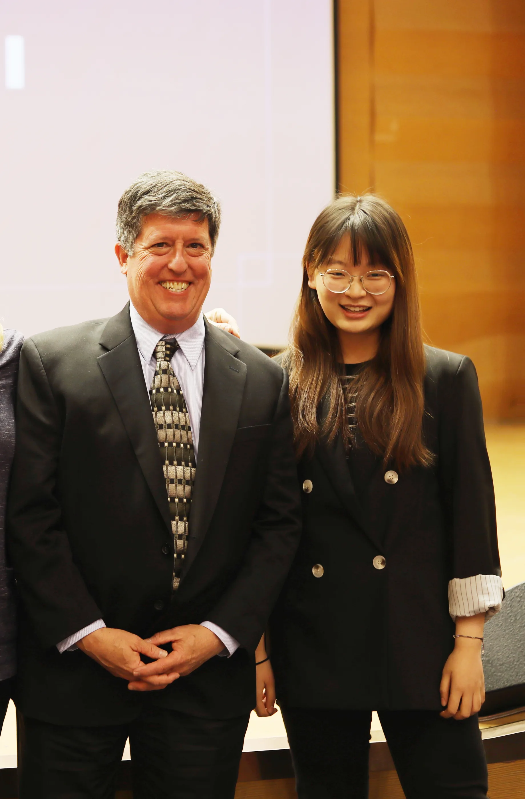 Student representative with Professor Douglas Paul DeNatale